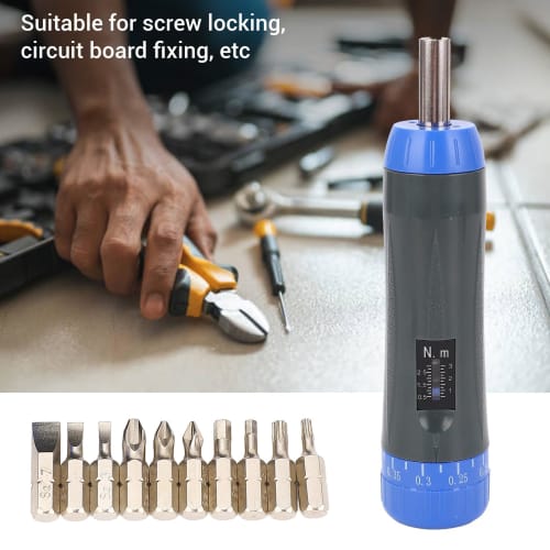 Preset Torque Driver, 0.5-3N.m Digital Torque Driver Wrench Set, Portable Multi-Bit Ratchet Driver Set with 10 Bits and Storage Box for Maintenance To