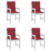 Garden Chair Cushions for Low Back Chairs 4 Pcs Burgundy 100 X 50 X 3 Cm