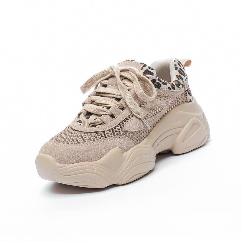 2025 Leopard Print Dad Shoes Women's Mesh Breathable Summer New Casual Super Comfortable Sports Women's Shoe
