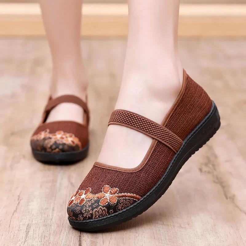 Kvinner Søt Rund Toe Høy kvalitet Lette Blomster Loafers Dame Uformelle Komfort Danse Flat Sko