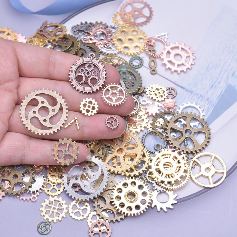 30pcs/Lot Random Mix Vintage Silver/Gold Color Bright/Matte Cute Metal Charms For Jewelry Making Supplies Butterfly Pendant Bulk