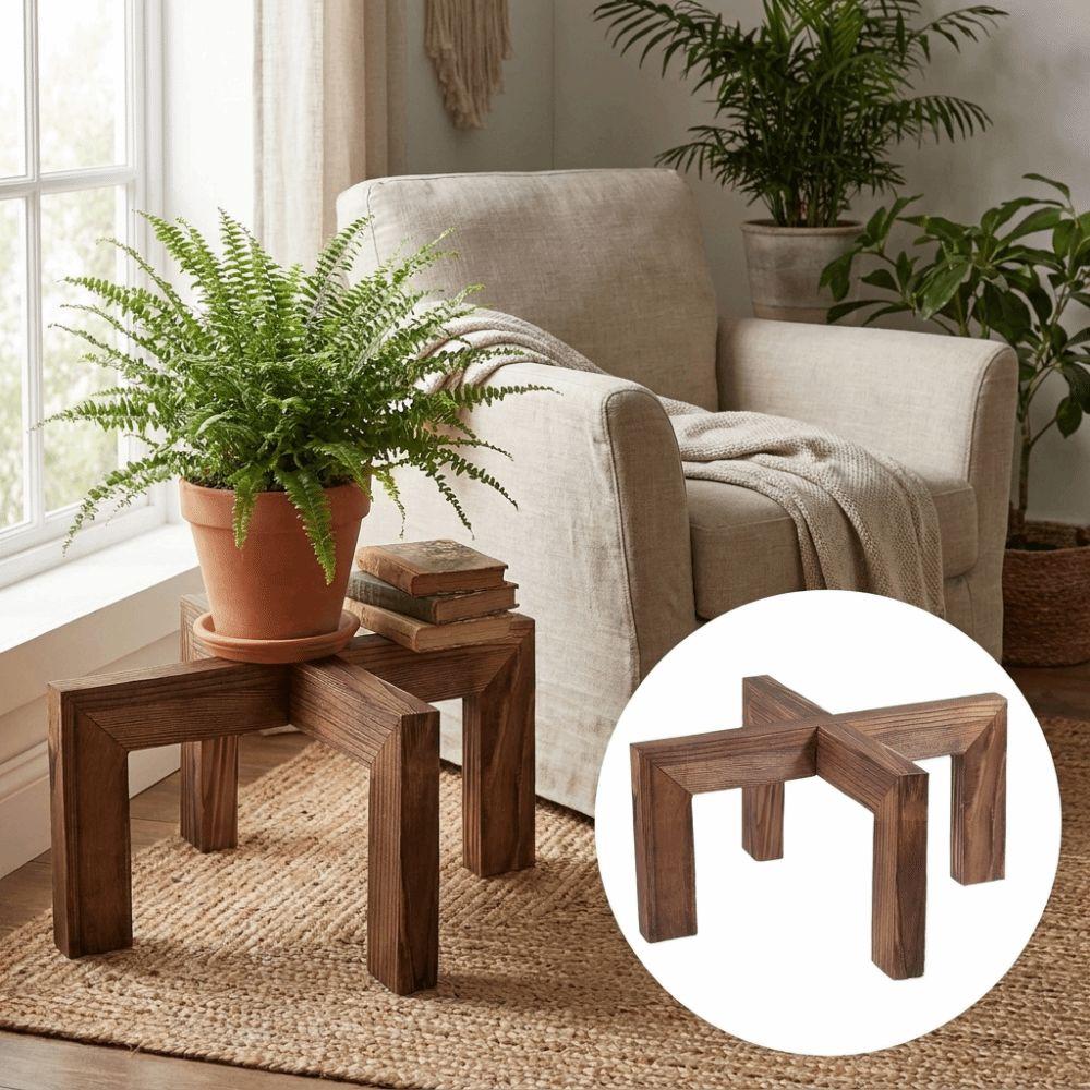 Kreuzrahmen Holz Pflanzenständer Kiefernholz Tischplatten Pflanzenregal Indoor Blumentopfhalter Schreibtisch Display