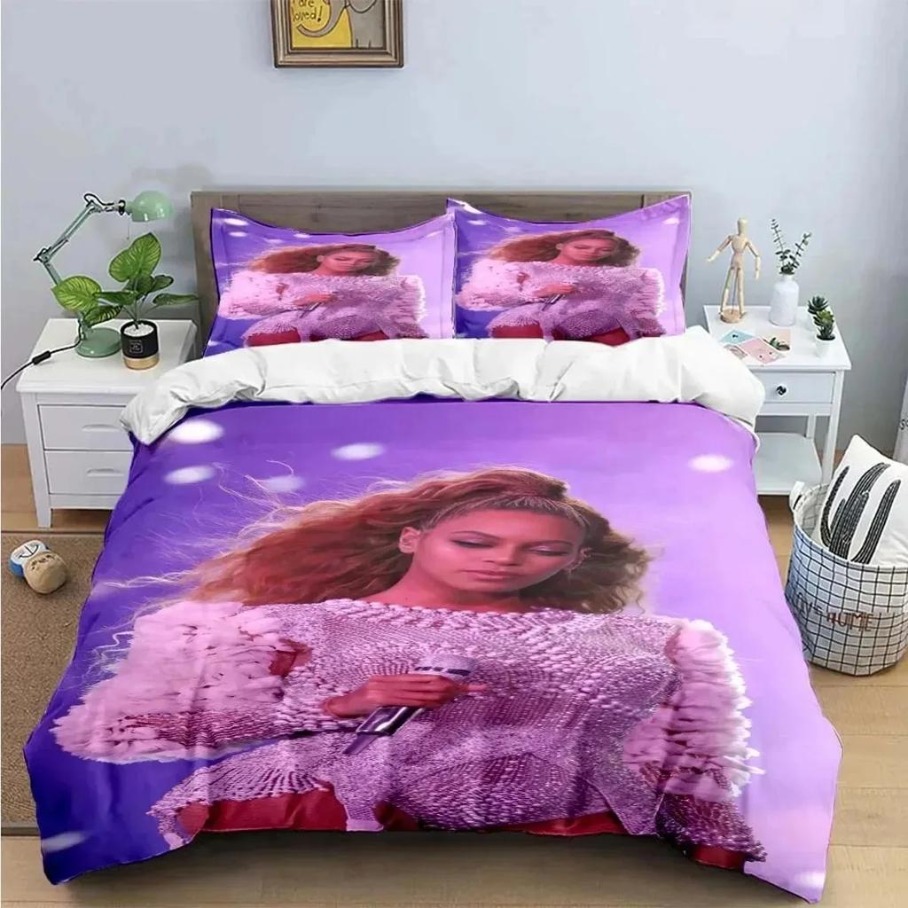 Cantora Pop Feminina B-Beyonce Conjunto de Cama Meninos Meninas Twin Queen King Size Capa de Edredom Fronha Cama Meninos Adultos Têxteis para Casa