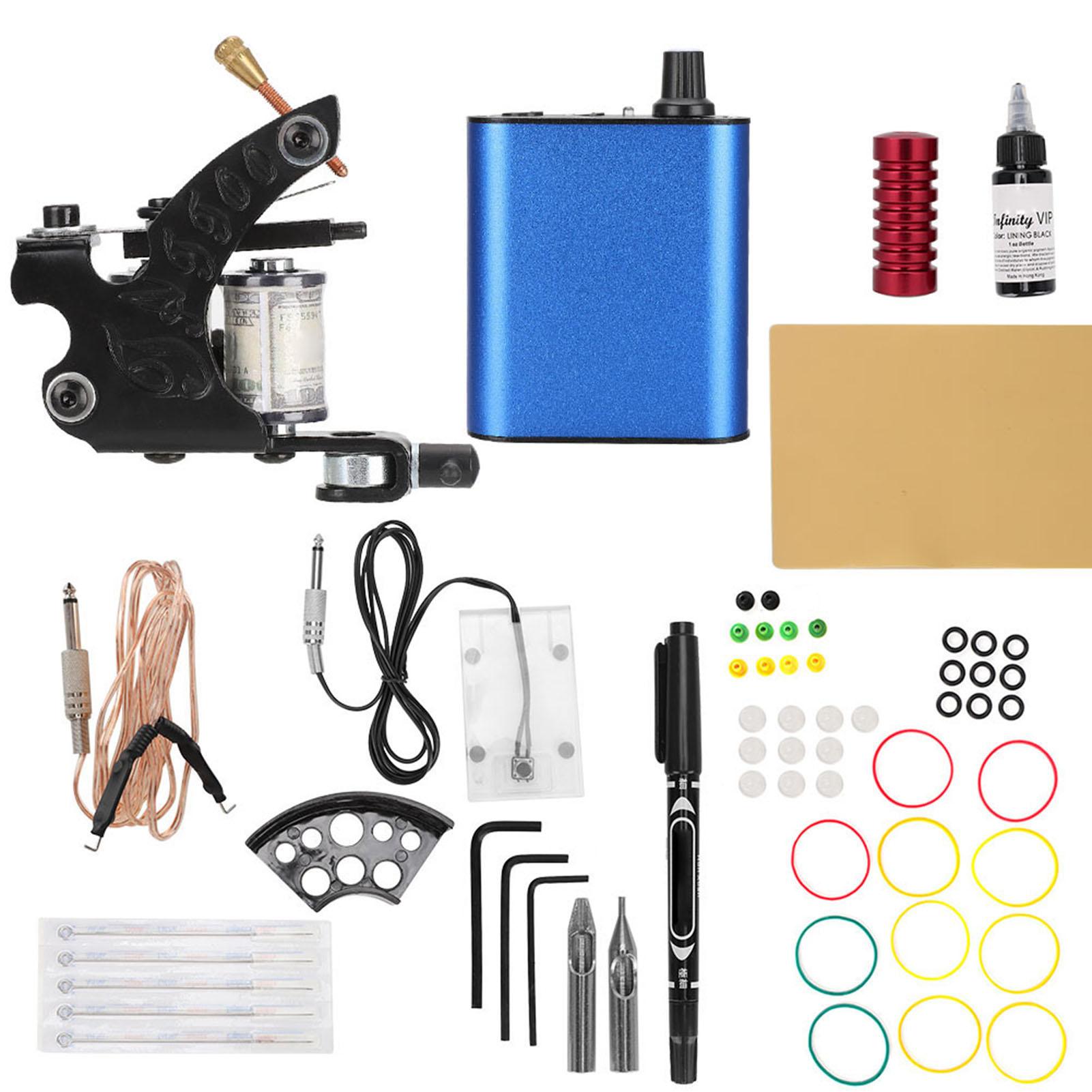 

Набор для татуировки Иглы для машинки Ручка Педаль Пигмент Крючок Линия Источник питания Инструмент EU Plug