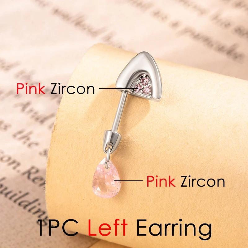 2025 Trendiger schwebender Helix-Ohrring in Katzenohrform Titanstahl Wassertropfen Zirkon Tragus-Stecker Körper Knorpel Zirkon