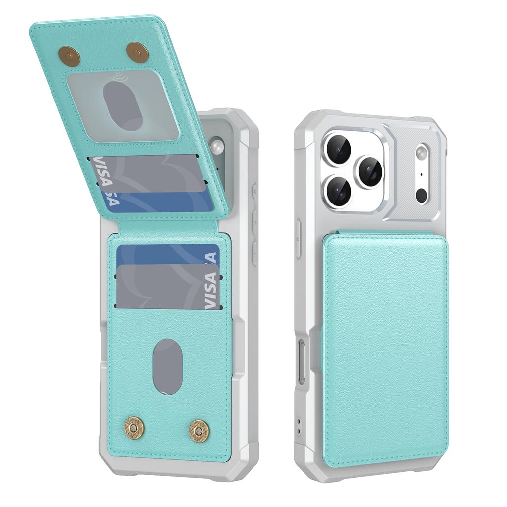 Leather Wallet Card Holder Phone Case for IPhone Air 17 16 15 Plus 16 15 Pro Max with Bracket Phone Holder Stand Hard Cover