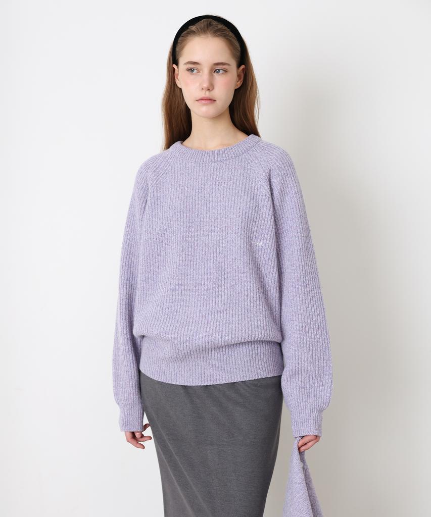 Daenkeudieo Neck Warmer Round Hacci Knit Set - Purple