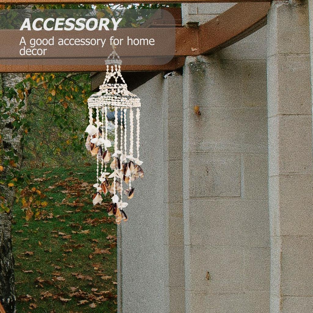 Stylish Conch Sea Shell Wind Chime Durable Material Bedroom Garden Home Decor Gift Family Friends Coworkers Hanging Ornaments