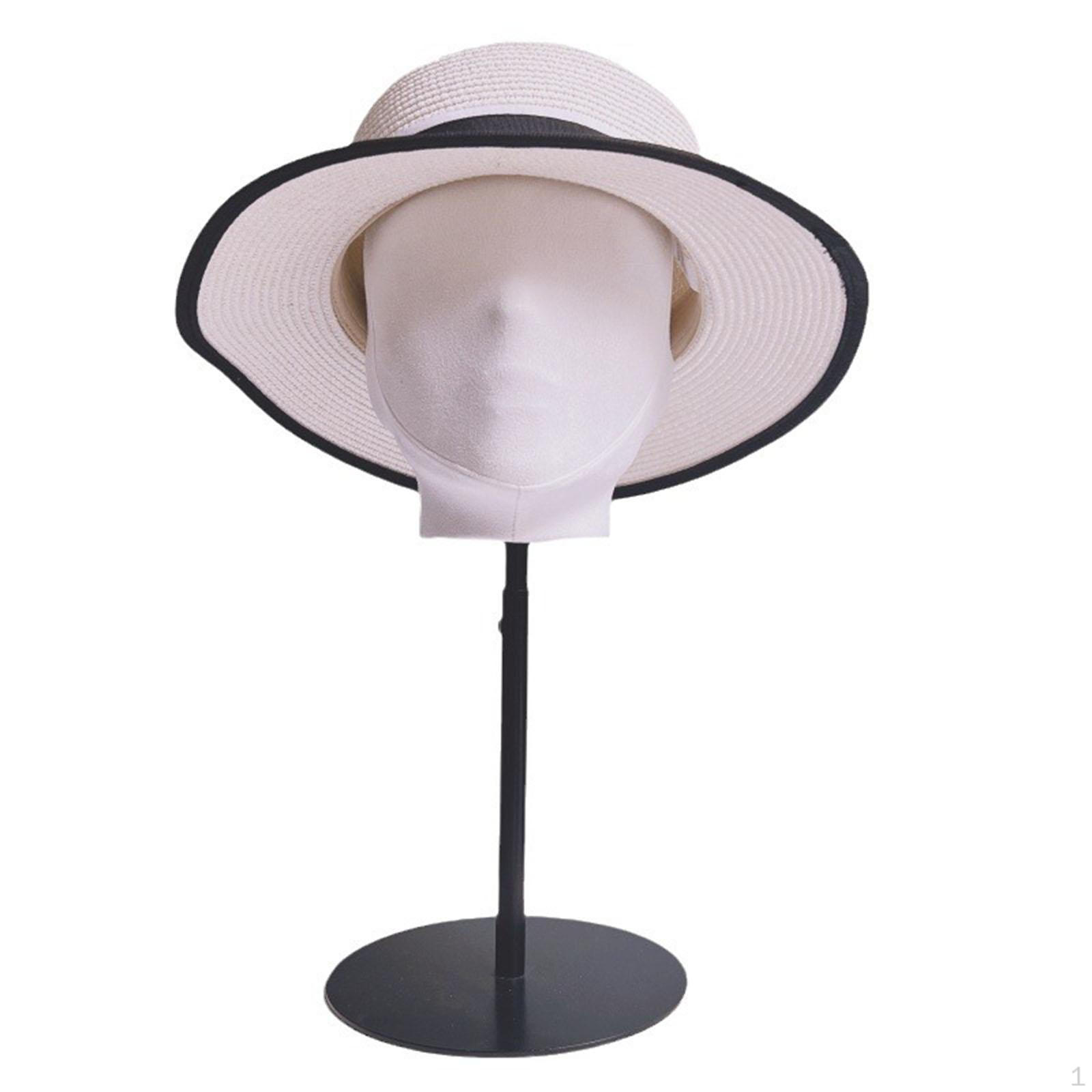 

Mannequin Head Model Wig Display Stand Sturdy Hat Rack Holder for Jewelry Hats black base