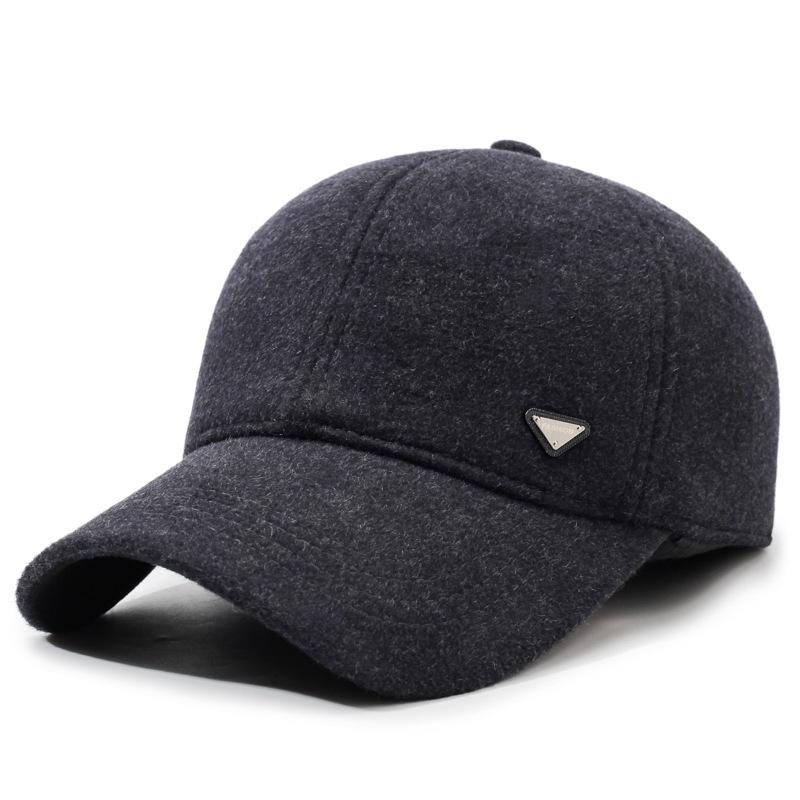 

Winter Outdoor Middle-Aged Hat Men s Thick Warm Ear Protection Baseball Cap сірий