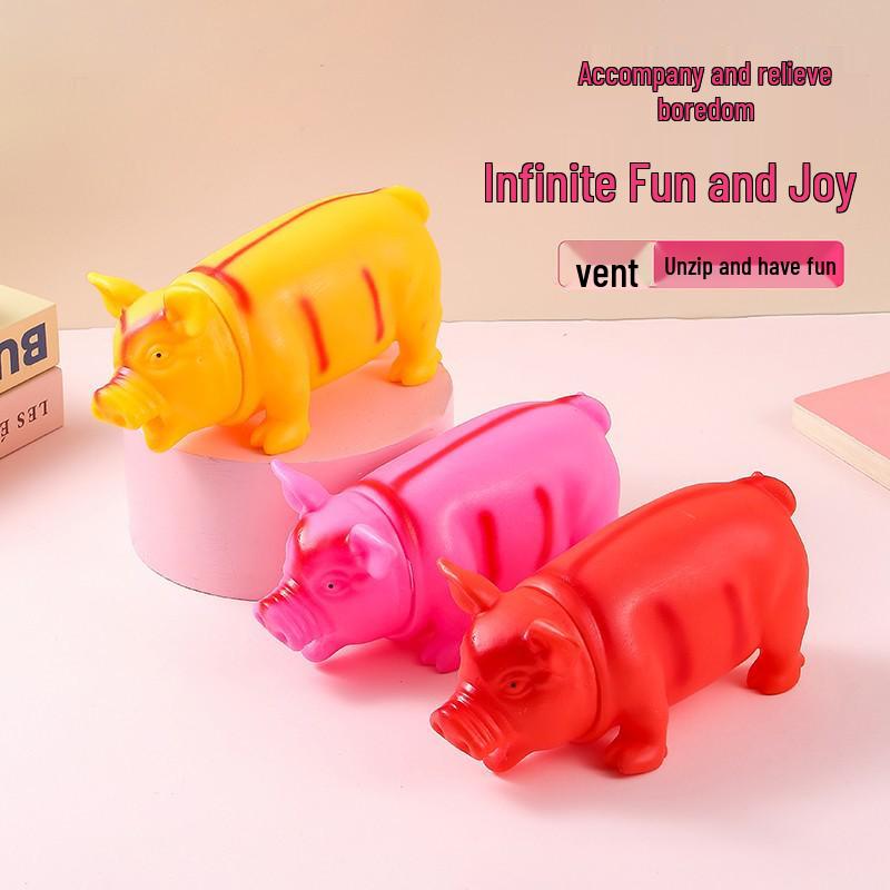 Large Squeaky Pig Toy for Pets - Stress Relief & Training for Dogs and Cats