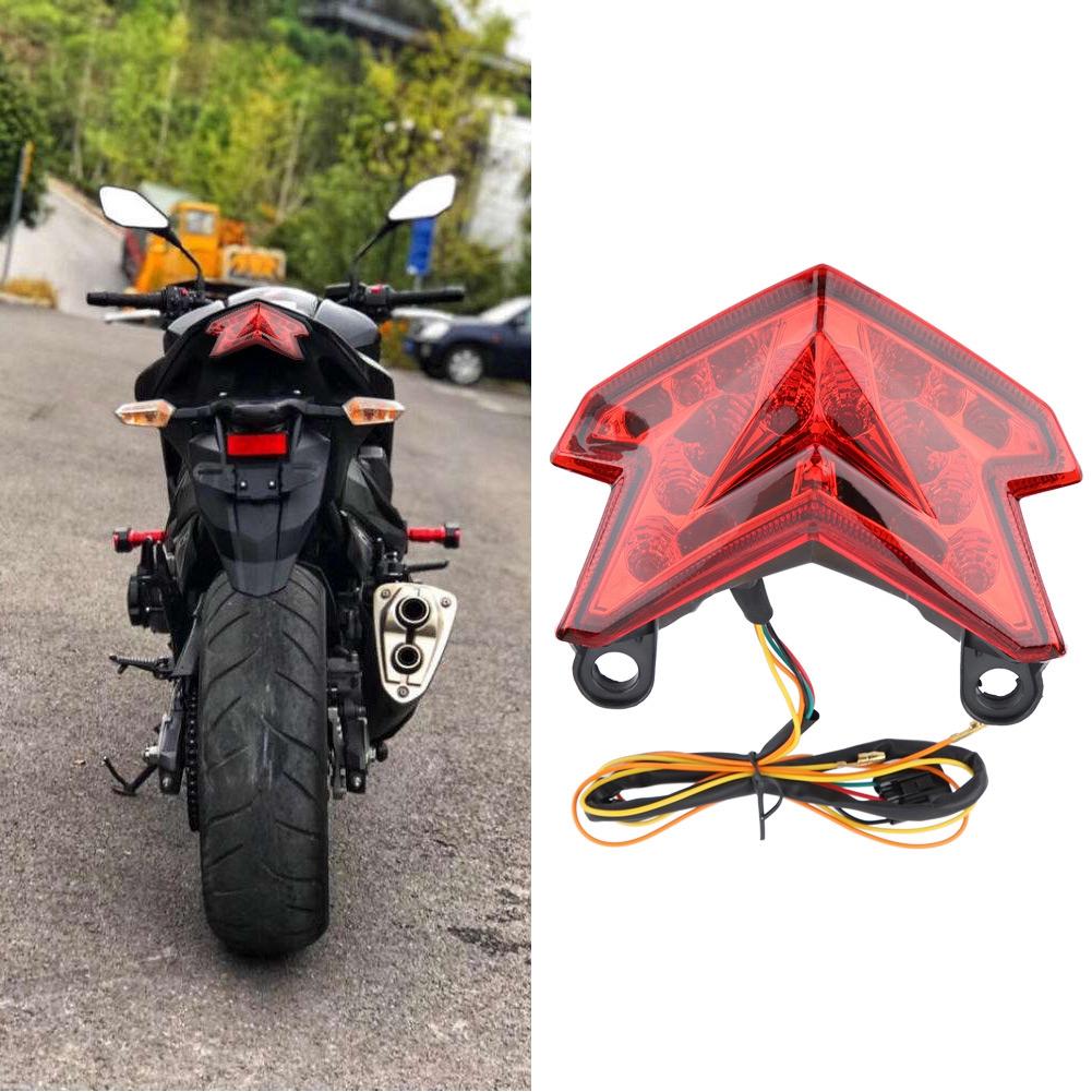 Motorcycle LED Tail Light Lamp Brake Turn Signal Taillight for Kawasaki Z800 2013 2014 (Red)