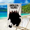 Ultra-Soft Beach Towel with Sherlock Holmes Theme,Ideal for Pool - Camping, Diving - Perfect Travel Essential, Vibrant Beach Towel.
