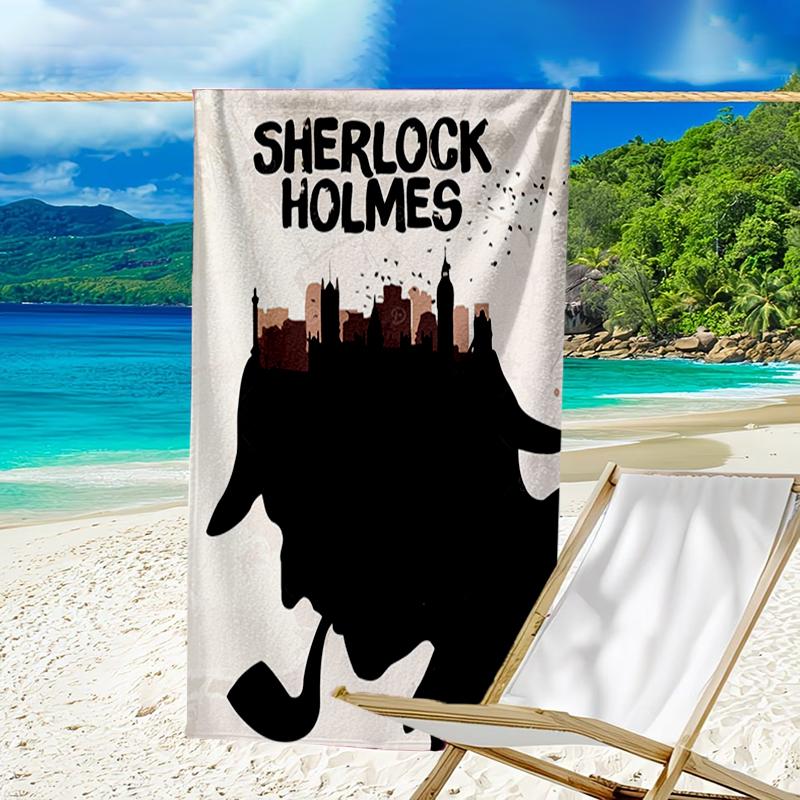 Ultra-Soft Beach Towel with Sherlock Holmes Theme,Ideal for Pool - Camping, Diving - Perfect Travel Essential, Vibrant Beach Towel.