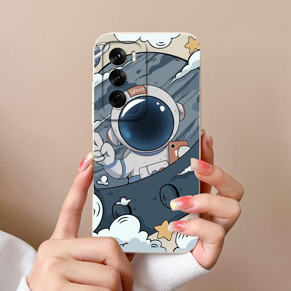 Husa Husa pentru Oppo Realme C63 Narzo N63 C61 Reno12 F Pro Desene animat Pilot Astronaut Model de înaltă calitate Protector de ecran din silicon moale Genți pentru telefon Capas