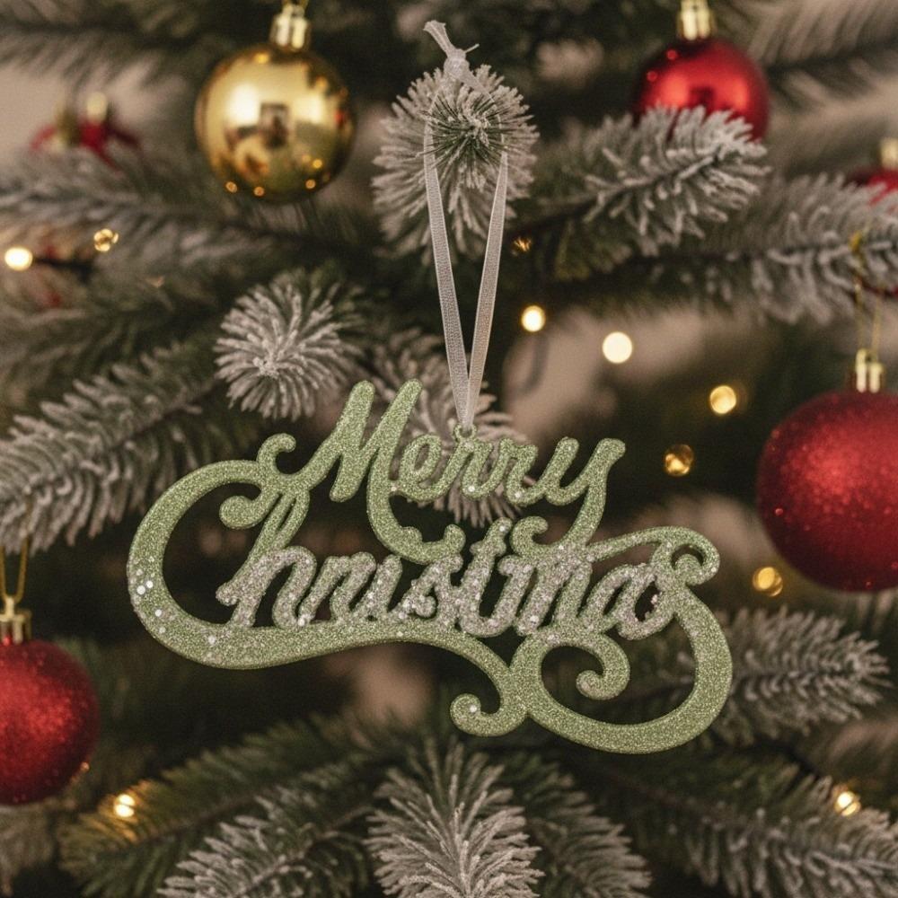 Glitter Christmas Merry Letter Sign Dazzling Xmas Tree Hanging Ornament Wreath