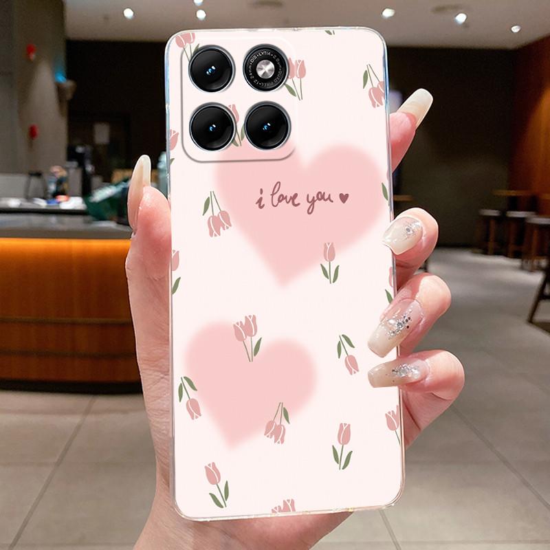 Etui Na Motorola Edge 70 Fusion Przezroczyste Luksusowe Modne Motyl Kwiaty Miękki TPU Silikonowy Pokrowiec Na Telefon dla Edge70 Fusion Zderzak