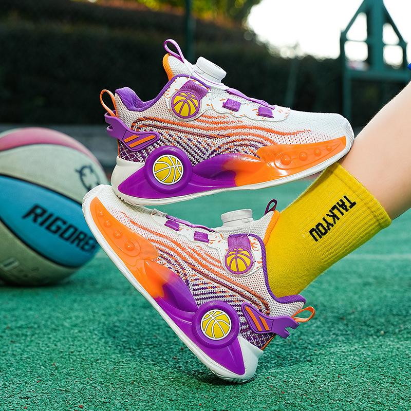 Popular Children's Basketball Shoes Summer Professional Running Shoes Adolescent Students Boys Breathable Casual Mesh Sports Shoes