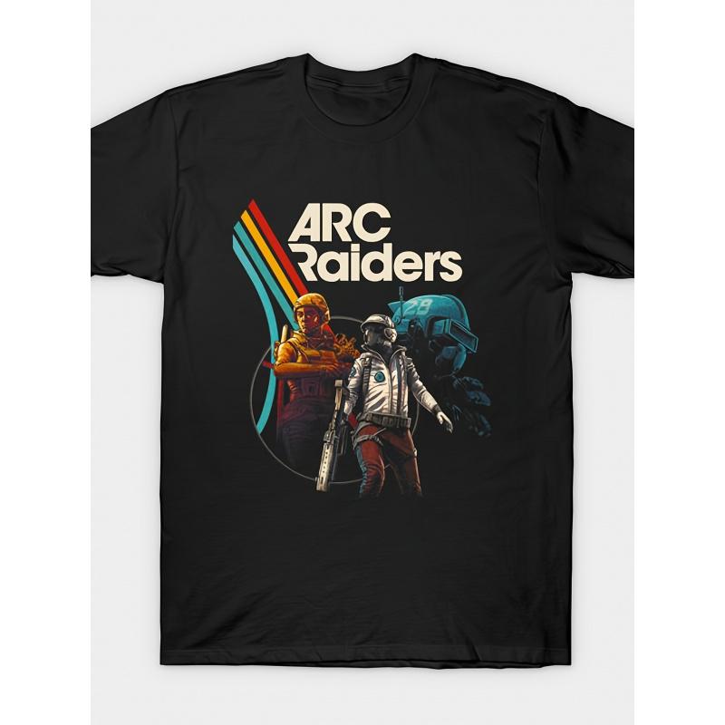 2026 NUOVA T-shirt Videogioco ARC Raiders Vintage Casual Girocollo, Tessuto Leggermente Elasticizzato, Vestibilità Regolare, Fantasia Stampata, Perfetta per Uomo