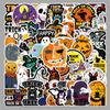 50 Halloween Cartoon Stickers for Laptops, Suitcases, Scooters, and Refrigerators