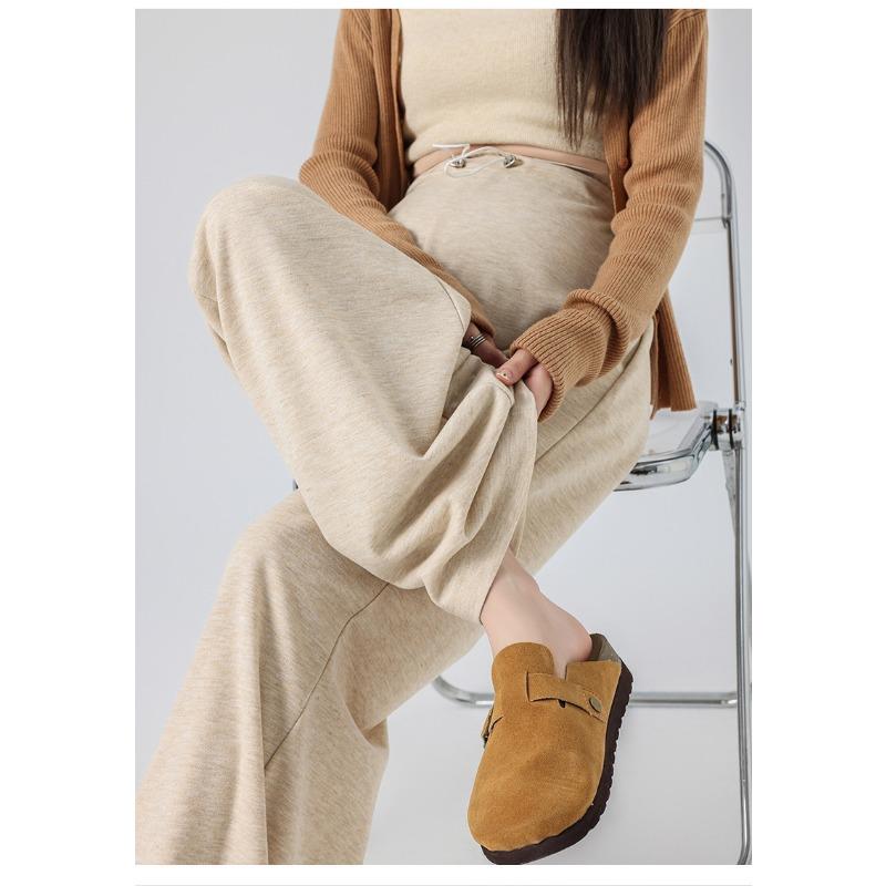 Pregnant women's glutinous rice wide-leg pants spring, autumn and winter fleece thickened outer wear casual support warm long leggings autumn wear