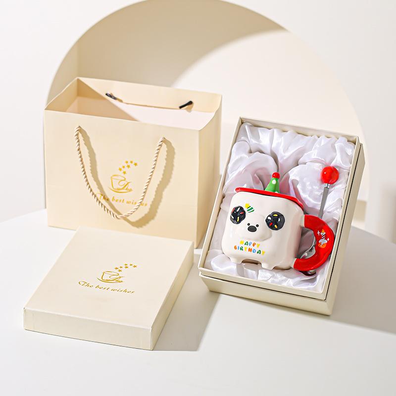 Cute Cartoon Cute Pet Animal Mug Souvenir Birthday Party Cute Ceramic Cup Household Milk Breakfast Cup