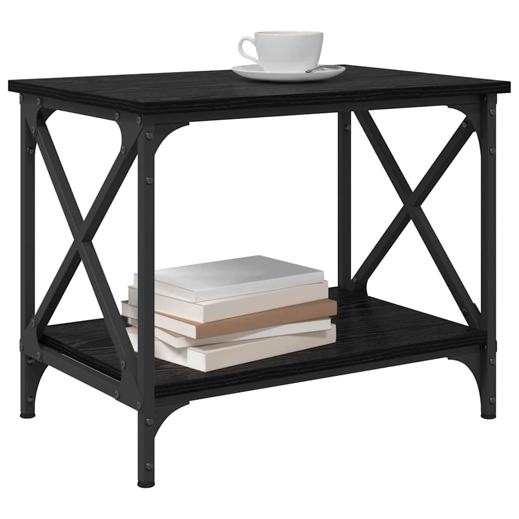 Side Table Black Oak Effect 55 X 38 X 45 Cm