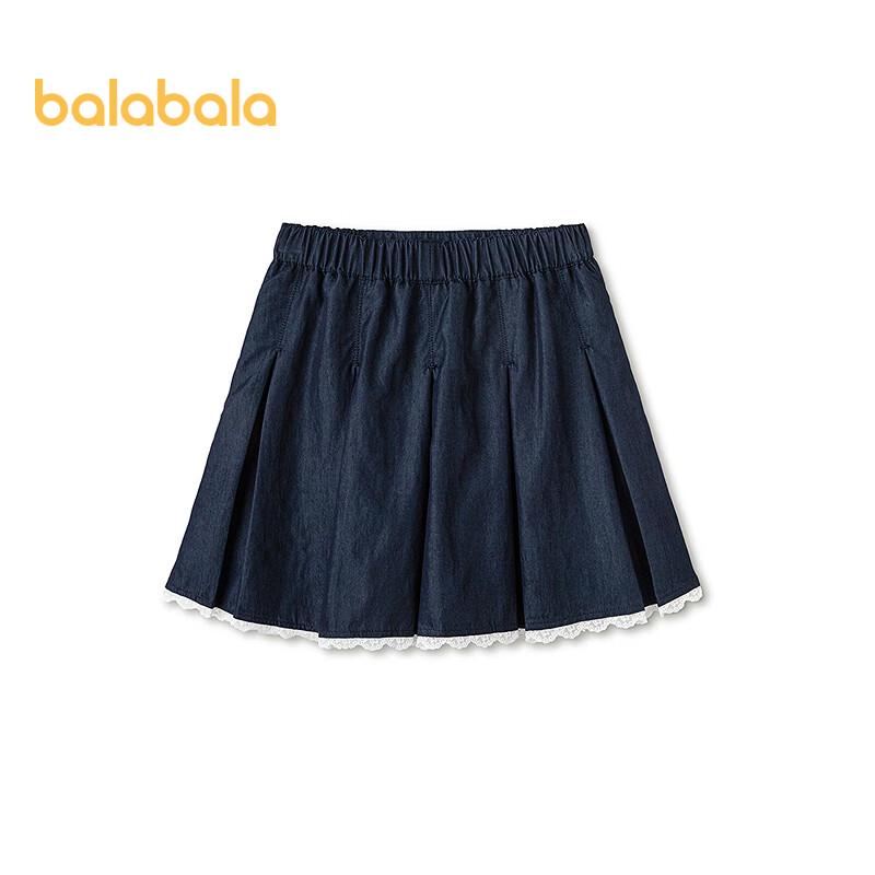 Balabala Girls  Pleated Denim-Look Skort 165