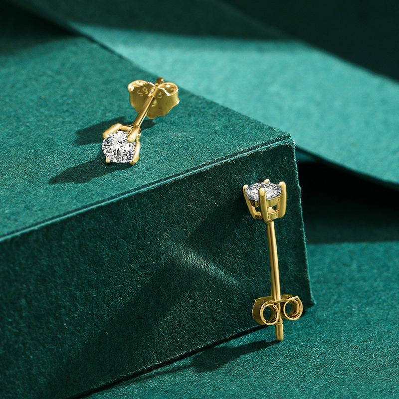 Modian Moissanite Ädelsten Klar D Färg 925 Sterling Silver Små Tiny Bländande Stud Örhängen För Kvinnor Bröllop Fina Smycken