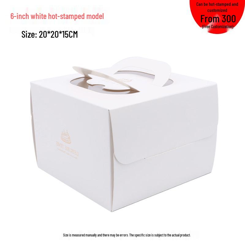 Tall Kraft Paper Cheesecake Box with Window - Available in 4/6/8/10 inch for Mille-feuille and Baking Takeaway.