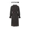 JOY SPEAKER Damen-Kleid mit Retro-Print, langen Ärmeln und mittlerer Länge