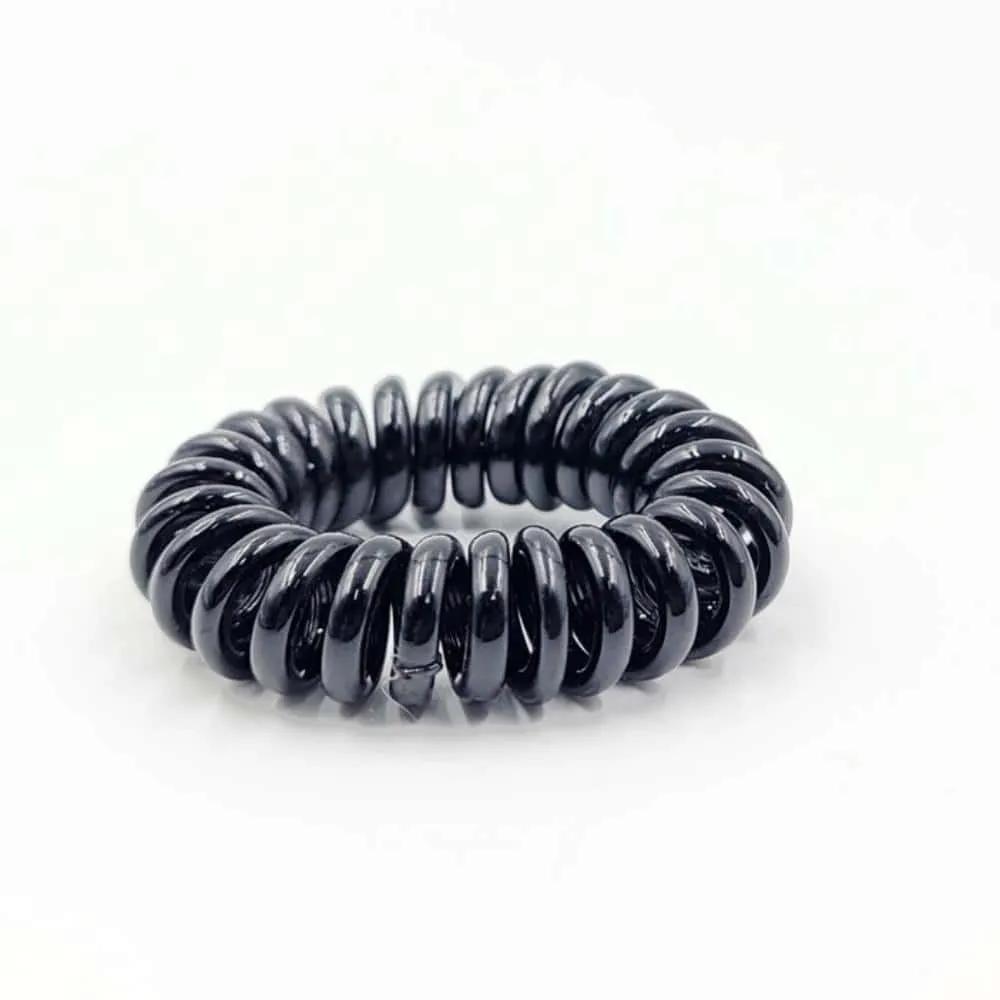 Bares Spring Hairband Black Daily Hair Tie Mark-free Elastic Coil Hair Tie