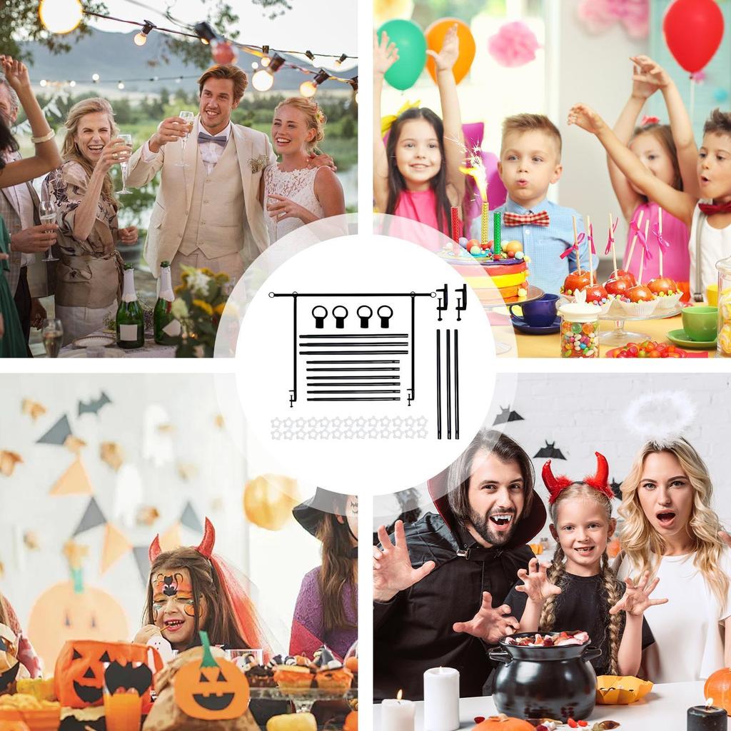 Over The Table Rod Stand With Clamps Adjustable Display Frame Metal Table Balloon Arch With Clamps For Wedding Birthday Party