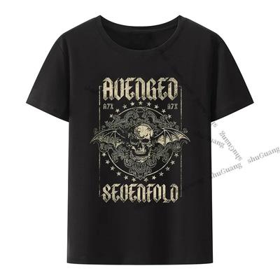 Avenged Sevenfold Printed T-shirt Vintage Style Graphic T Shirts Unisex T Shirt WoUnisex Clothing Summer Breathable Black Cotton Tops