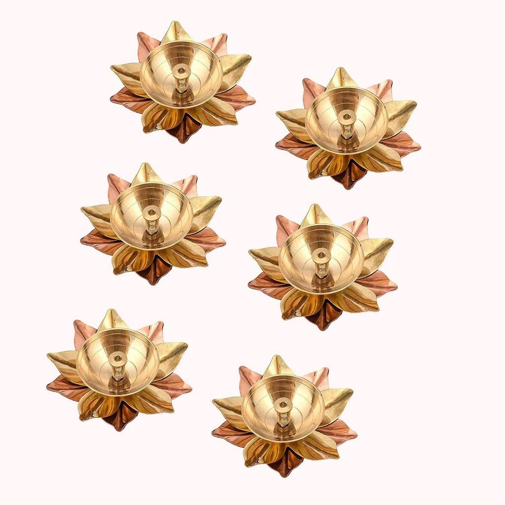 Metal Diya (3 x 3 x 1.5 inch, Gold) 6