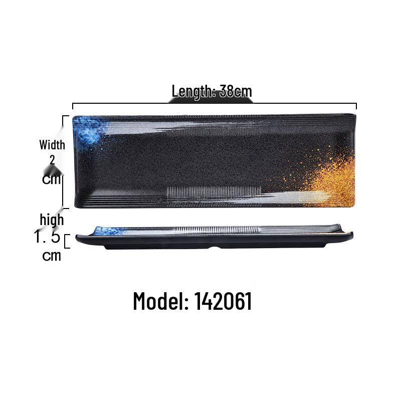Creative Rectangular Melamine BBQ Sushi Plate 38cm