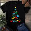 Dinosaur Christmas Tree Xmas Cute Gift Men's and Women's T-shirts