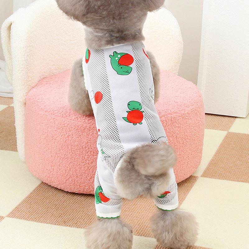 

Сетчатая одежда для домашних собак, одежда для собак, четвероногая, для маленьких собак, бишон, пылезащитные брюки, защита от грязи, тонкая, для весны и лета XL зелёный