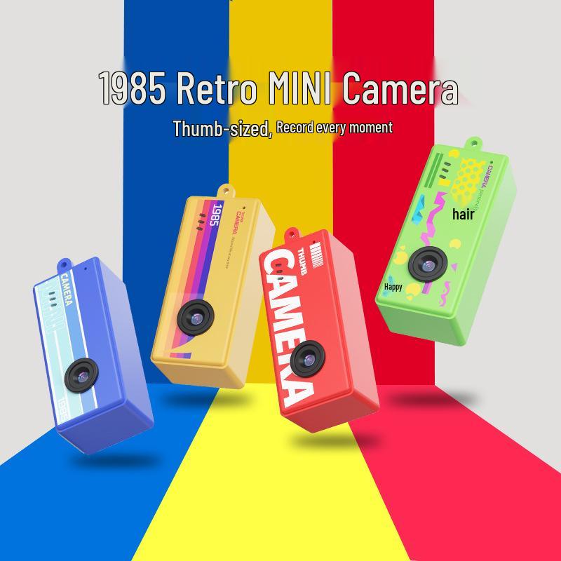 Retro Mini Keychain Camera: 1080P HD, Screen, Portable Thumb Toy