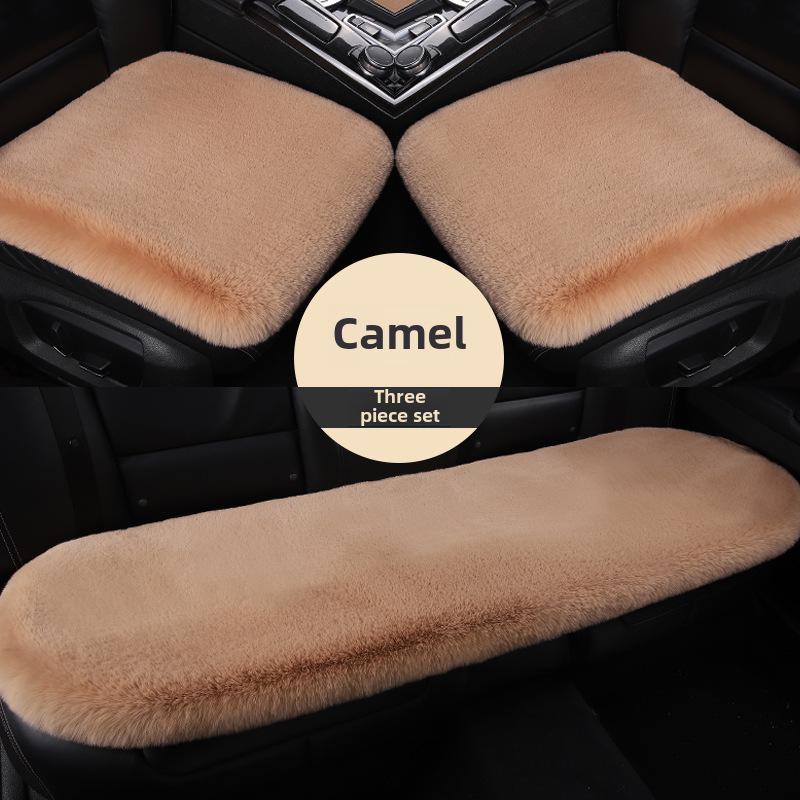 Universal Plush Winter Car Seat Cushion Set - Thick, Warm, Three-Piece, 1200g