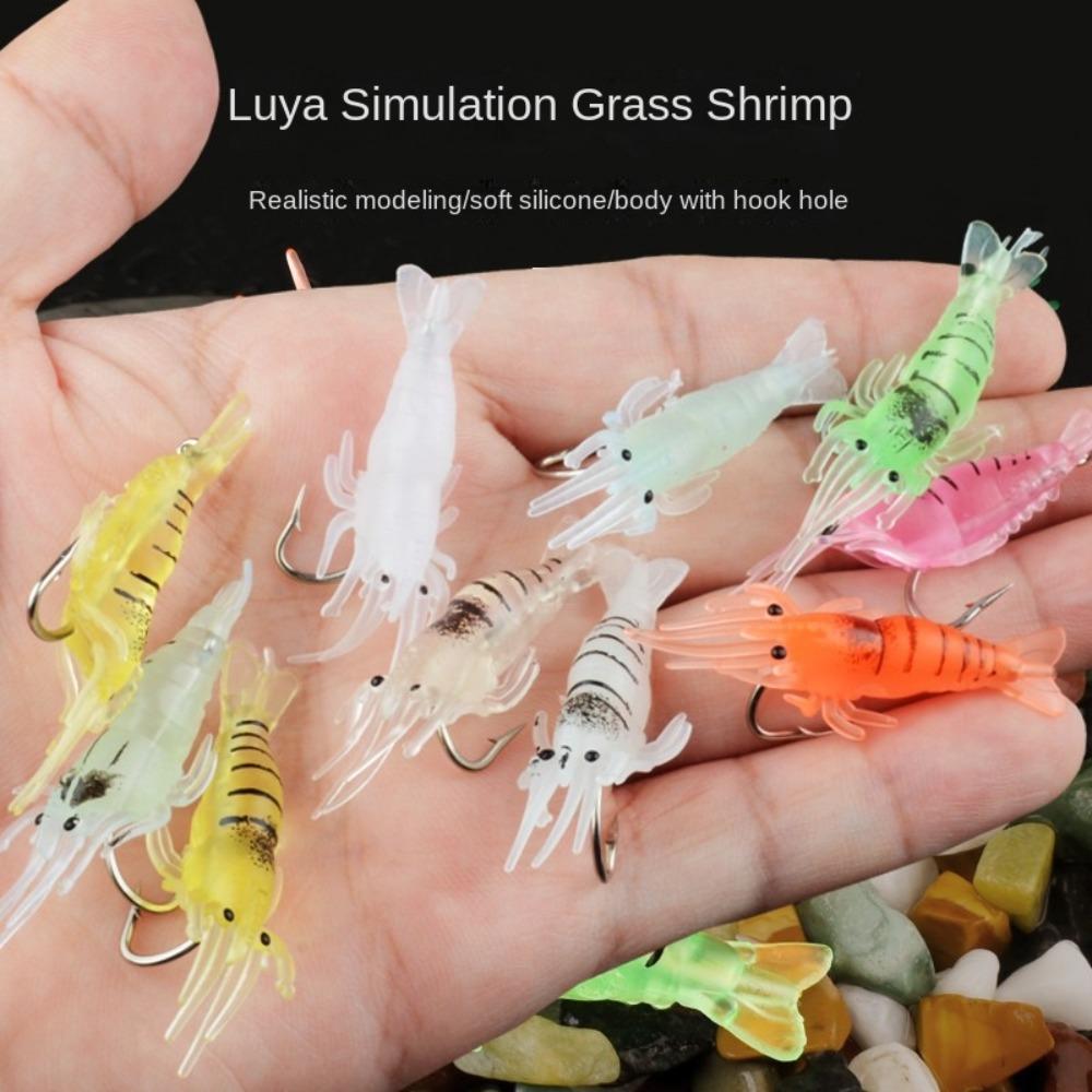 

20pcs Soft Prawn Lure Sea Fishing Hook Worm Silicone 2025 Shrimp Fake Bait 9#-20pcs