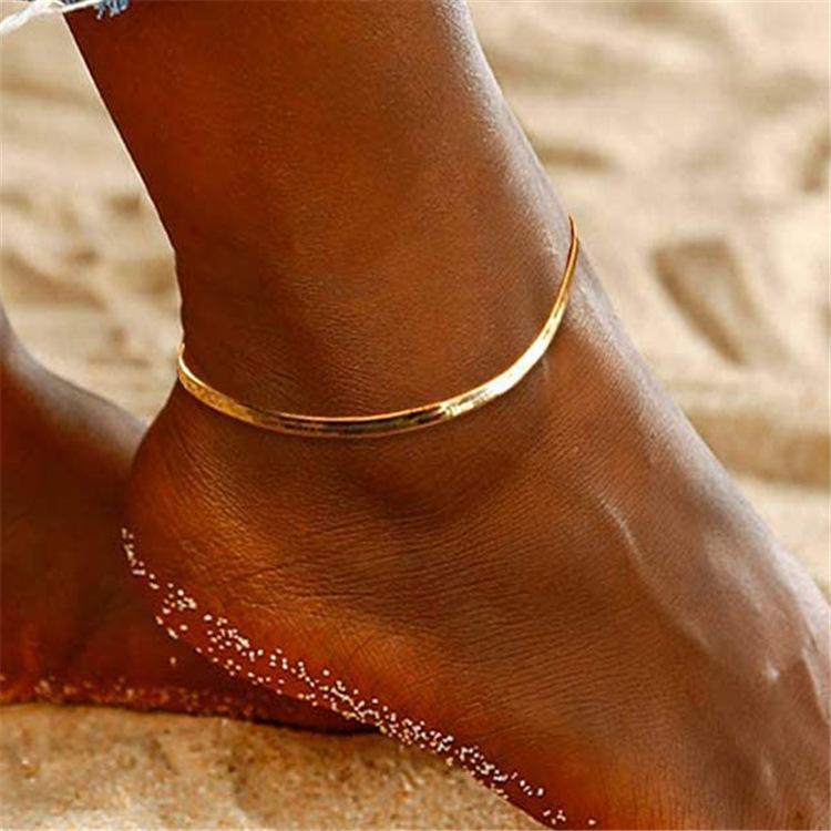 Stainless Steel Snake Chain Anklet for Women Summer Beach Gold Plated Anklets Fashion  Dropshipping Wholesale