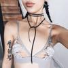 Lace-up Black Velvets Necklace Long  Korean Gothic Bowknot Tie-up Collar Adjustable Chain for Women Teen Girls