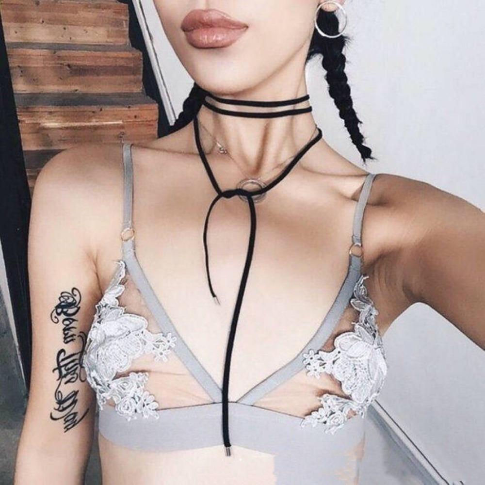 Lace-up Black Velvets Necklace Long  Korean Gothic Bowknot Tie-up Collar Adjustable Chain for Women Teen Girls