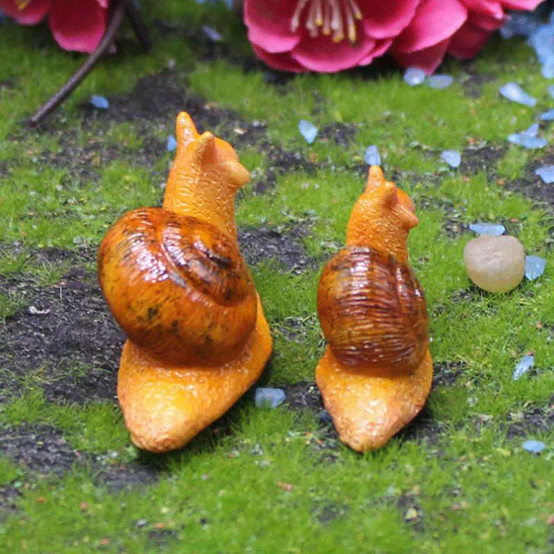 Mikro-Landschaftssimulation Kleine Schnecke Gartendekoration Schneckenornament Schneckenmodell Kunstharzhandwerk Miniaturfigur Heimdeko