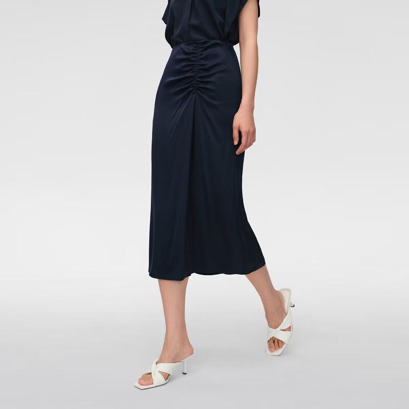 OVV Women s Mulberry Silk Asymmetrical Midi Skirt S