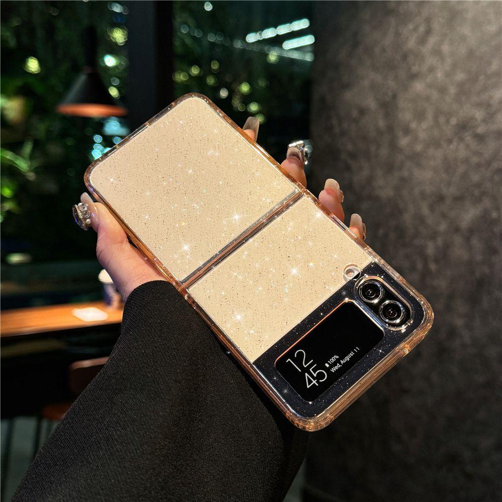 Applicable To Zflip5 Mobile Phone Case Folding and Colorful Samsung Galaxy Zflip4 Transparent Shell Gradient Magnetic Case