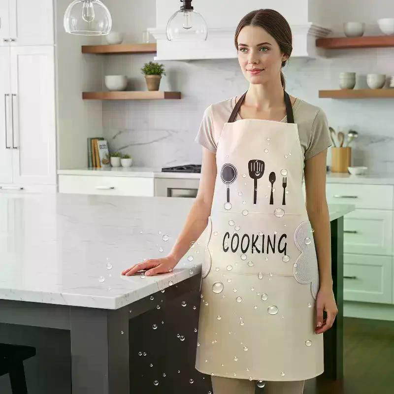 Kitchen Household Cooking Apron Men Women Oil-Proof Waterproof Adult Waist Fashion Coffee Overalls Apron Kitchen Supplies