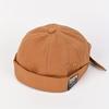 Men's Trendy Brimless Docker Hat Vintage Rolled Edge Skull Cap Adjustable Breathable Sailor Hip Hop Beanie