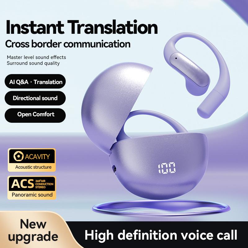 M118 AI Translation Bluetooth Earphones with Long Battery & Power Display - Semi-In-Ear & Over-Ear Design